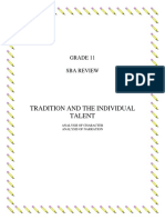 Tradition and The Individual Talent: Grade 11 Sba Review