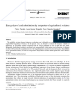 Energetics of Coal Substitution by Briquettes of Agricultural Residues