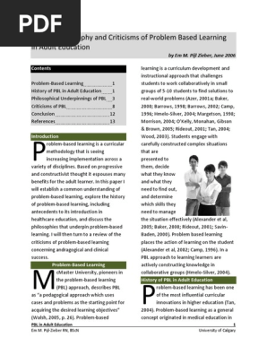 Problem Based Learning