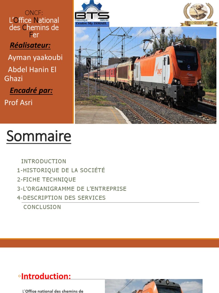 Historique et Organigramme de l'ONCF | PDF | Transport ferroviaire ...