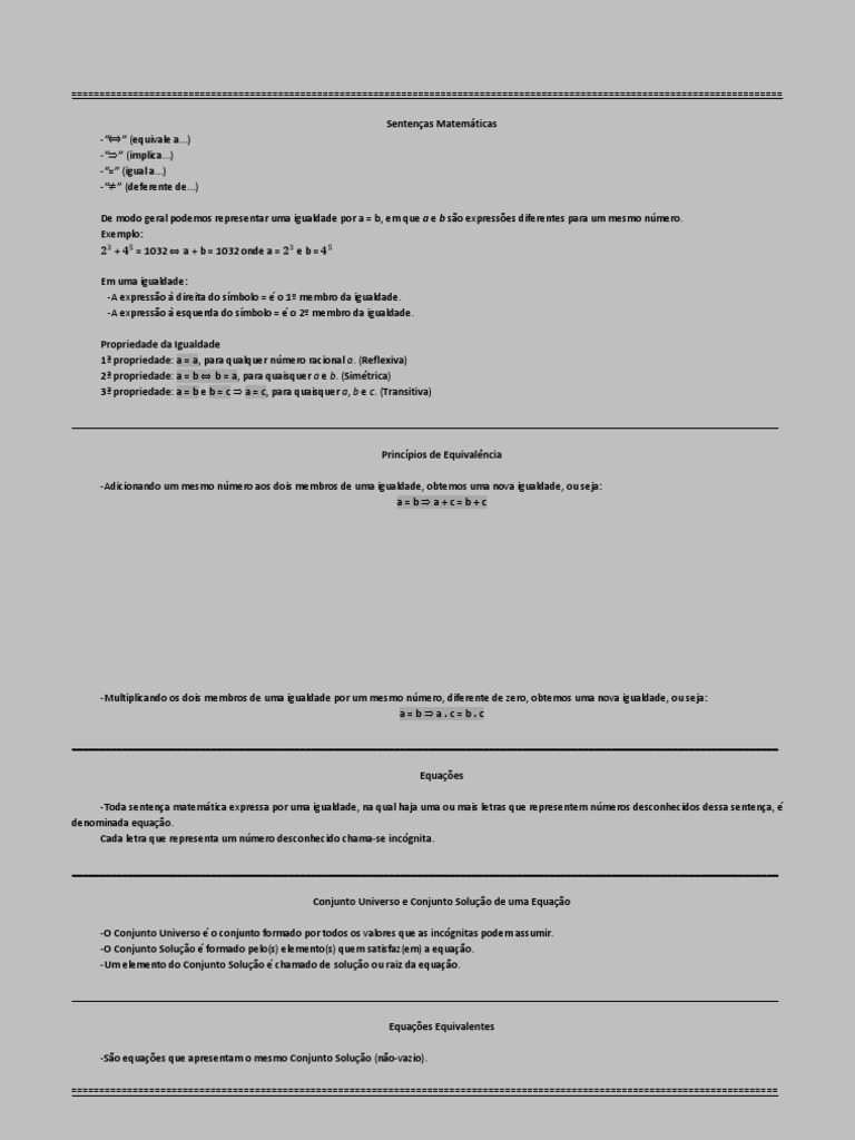 Cap. 04 - Equações | PDF | Números | Equações, image size:768x1024