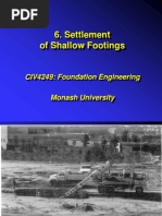 Settlement of Shallow Footings: CIV4249: Foundation Engineering