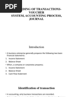 Recording of Transactions-Voucher System, Accounting Process, Journal