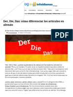 Der, Die, Das - Cómo Diferenciar Los Artículos en Alemán