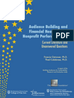 Audience Building and Financial Health in The Nonprofit Performing Arts