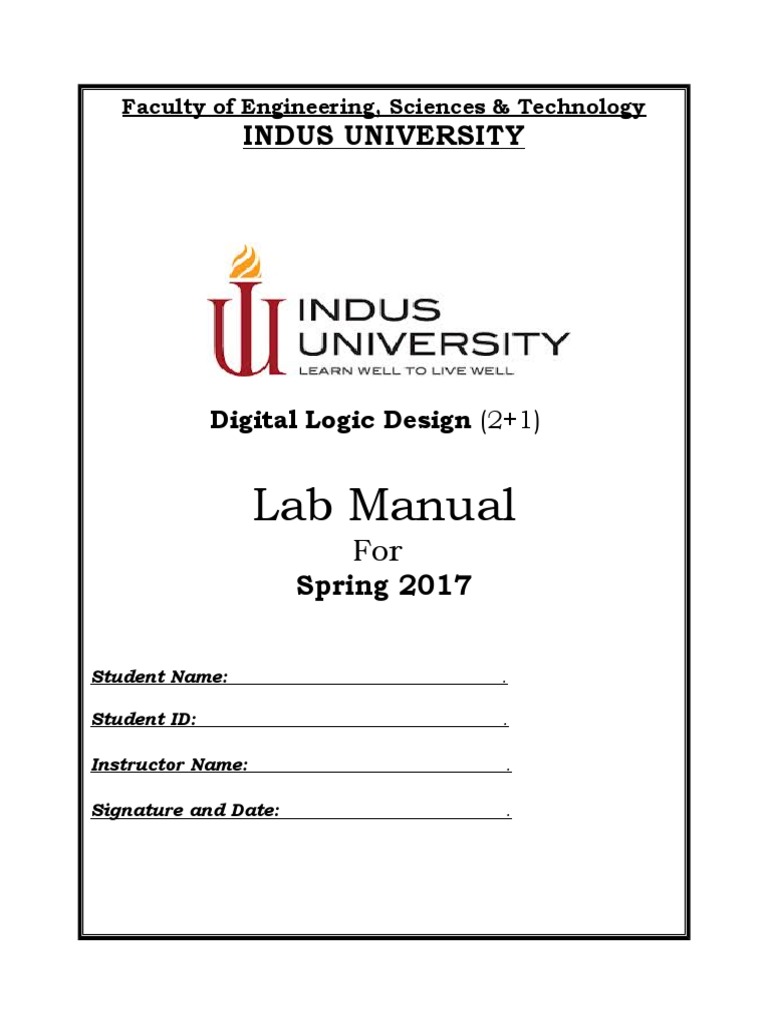 Digital Logic Design Lab Manual for Indus University Faculty of