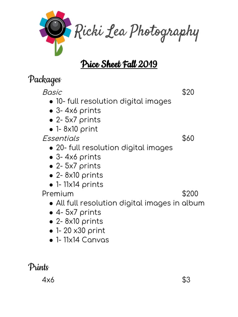 Price Sheet Fall 2019 | PDF