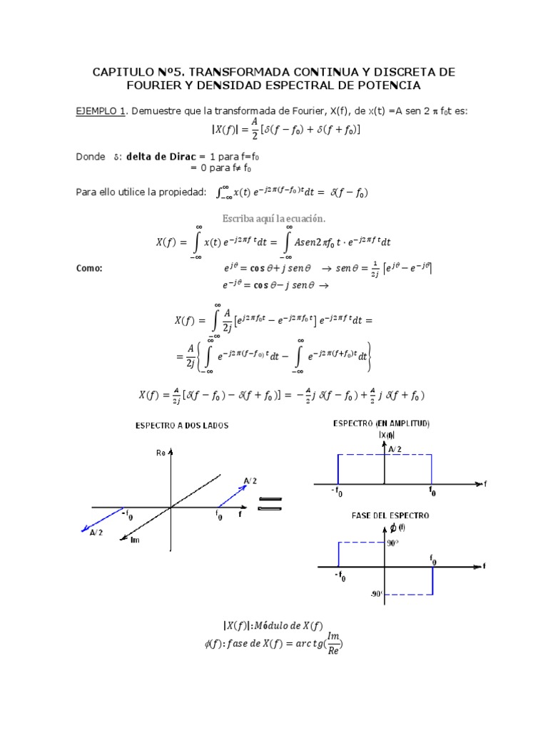 Transformadas de Fourier y Espectros | PDF | Densidad espectral ...