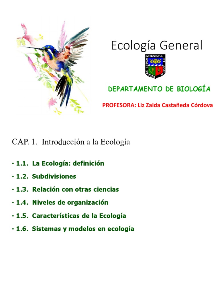 Introducción a la Ecología General | PDF | Interdisciplinariedad | Ecología