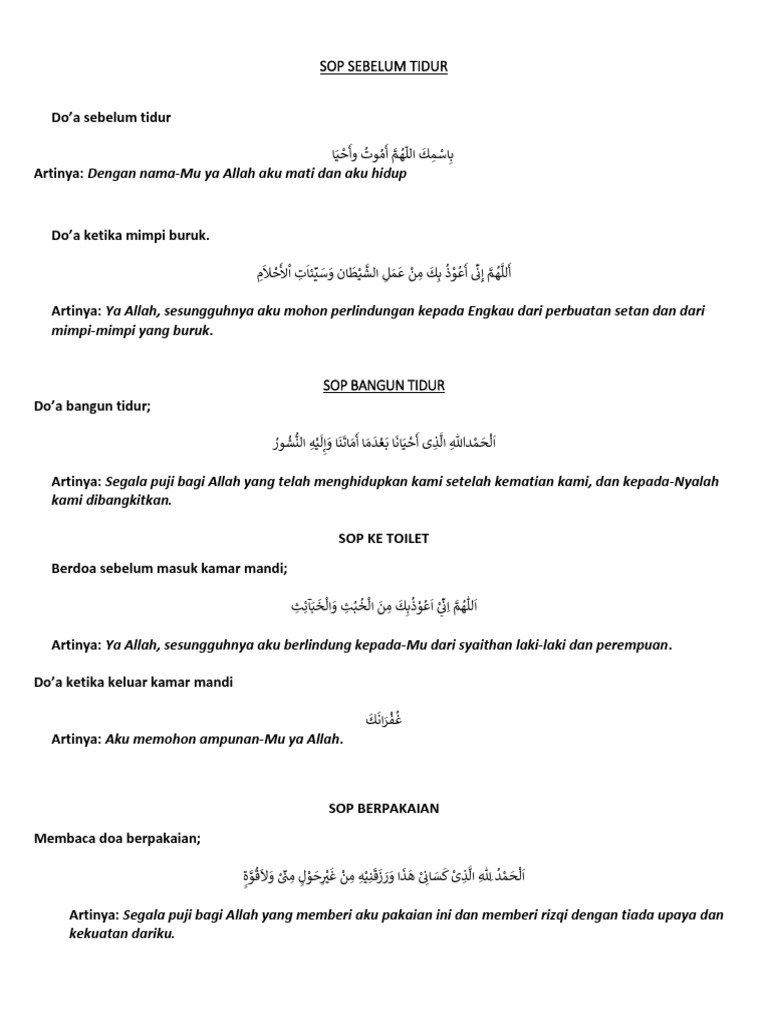 Sop Sebelum Tidur Pdf