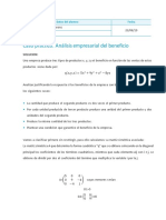 Análisis de beneficios empresariales según producción de 3 productos