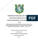 Prevalencia de caries en consumidores de coca