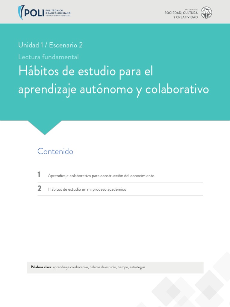 Habitos de Estudio para El Aprendizaje Autonomo y Colaborativo PDF ...