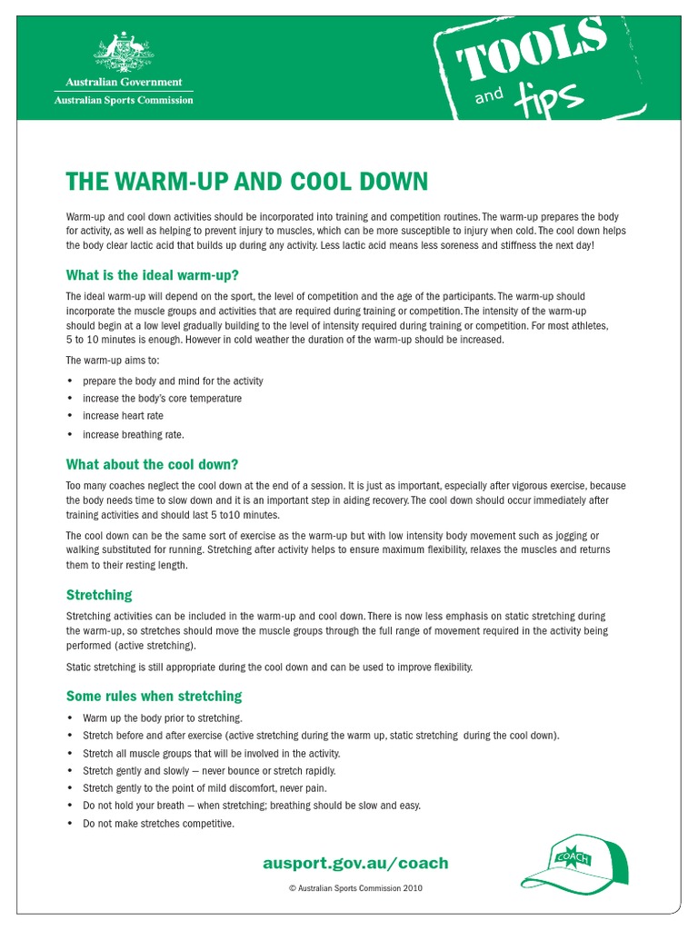 Importance of Warm-Up and Cool Down | PDF | Flexibility (Anatomy ...