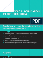 Psychological Foundation of The Curriculum