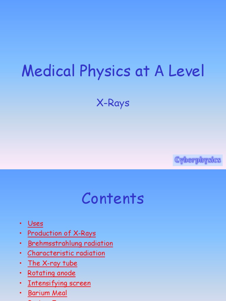 Medical Physics PDF X Ray Radiation