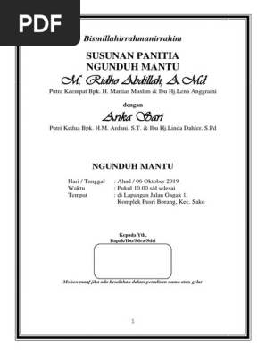 Susunan Panitia Ngunduh Mantu Fix