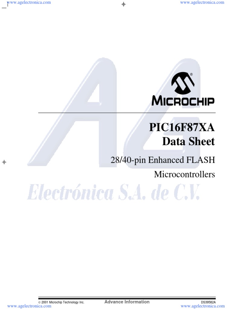 PIC16F87XA Data Sheet: 28/40-Pin Enhanced FLASH Microcontrollers | PDF ...