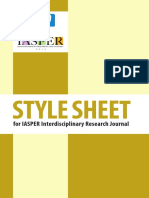 Style Sheet: For IASPER Interdisciplinary Research Journal