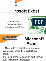 Microsoft Excel: Instructors: Connie Hutchison & Christopher Mccoy