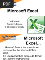 Microsoft Excel: Instructors: Connie Hutchison & Christopher Mccoy