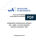 Estimación de Recursos en El Deposito Oro - Cobre - Plata de Canahuire, Proyecto Chucapaca - Peru - Alex Santos - v5 - 11052014