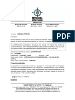 Denuncia: Número de Radicado Fecha de Radicado Fecha de Presentación