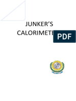 Report On Junkers Calorimeter