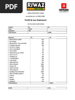 Profit & Loss Statement Profit & Loss Statement