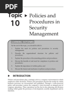 Topic 10 Policies and Procedures in Security Management