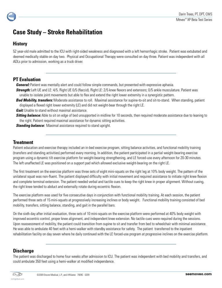 Case Study Stroke Rehabilitation | Anatomical Terms Of Motion