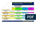 Bachelor of Secondary Education Major in SOCIAL STUDIES: Class Schedule