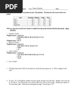 Weighted Averages Worksheet: Deanne Cabaobao