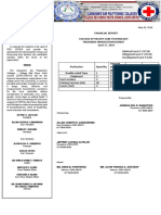 Financial Report for College of Health Care Technology Freshmen Orientation