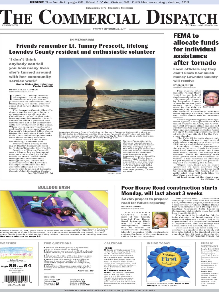 Commercial Dispatch Eedition 9-22-19 | PDF | United States Postal Service |  Mississippi