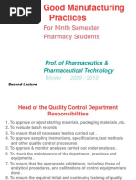 Current Good Manufacturing Practices: For Ninth Semester Pharmacy Students