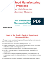 Current Good Manufacturing Practices: For Ninth Semester Pharmacy Students