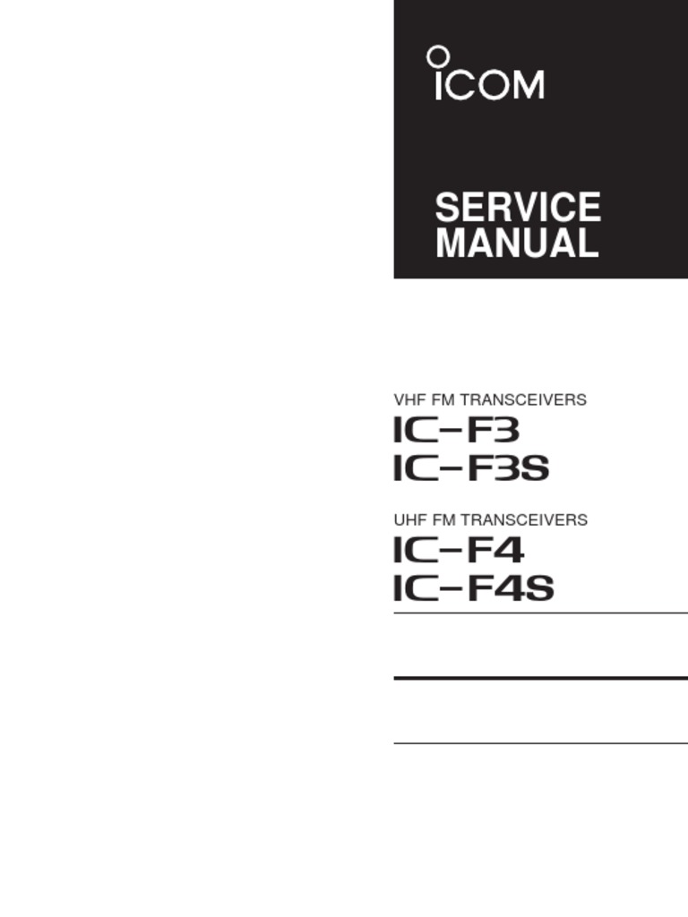 Icom f3 f4 Service Manual PDF | PDF | Detector (Radio) | Amplifier