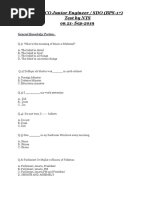 NTS TESCO Junior Engineer - SDO Test - 2019