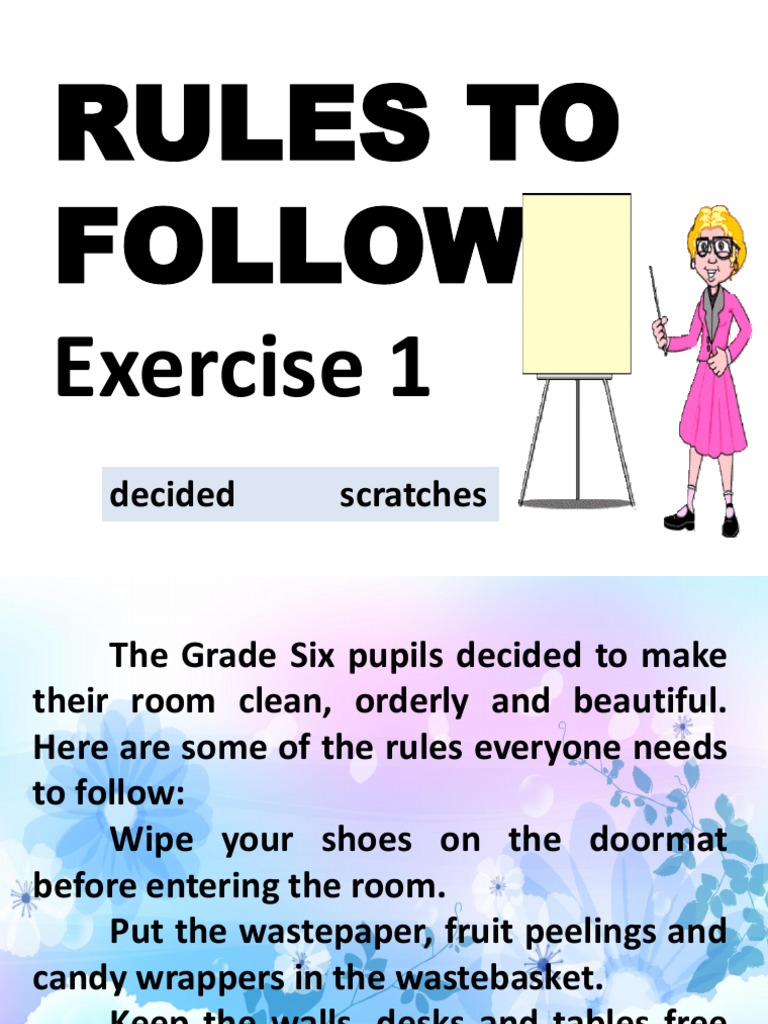 Exercise 1 Rules To Follow | PDF | Furniture | Interior Design