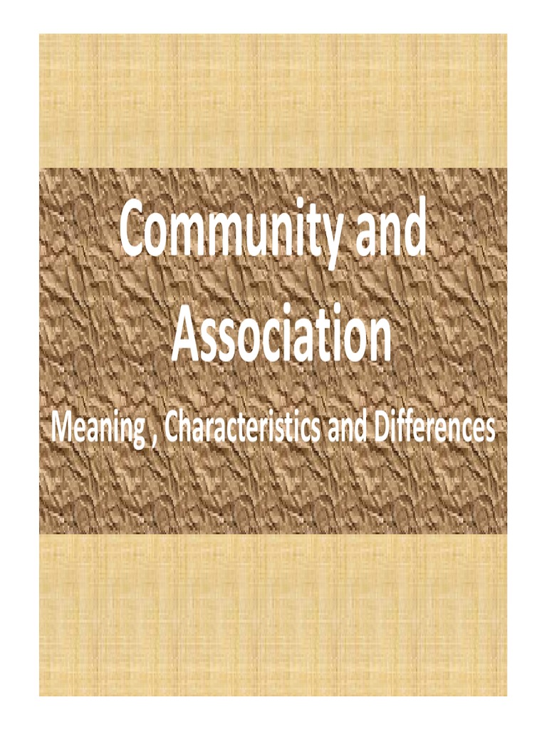 Unit 2 Association and Community PDF | PDF | Community | Sociological ...