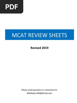 Mcat Review Sheets Covalent Bond Gases