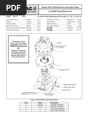 Enerpac L2596 G Valve Pump