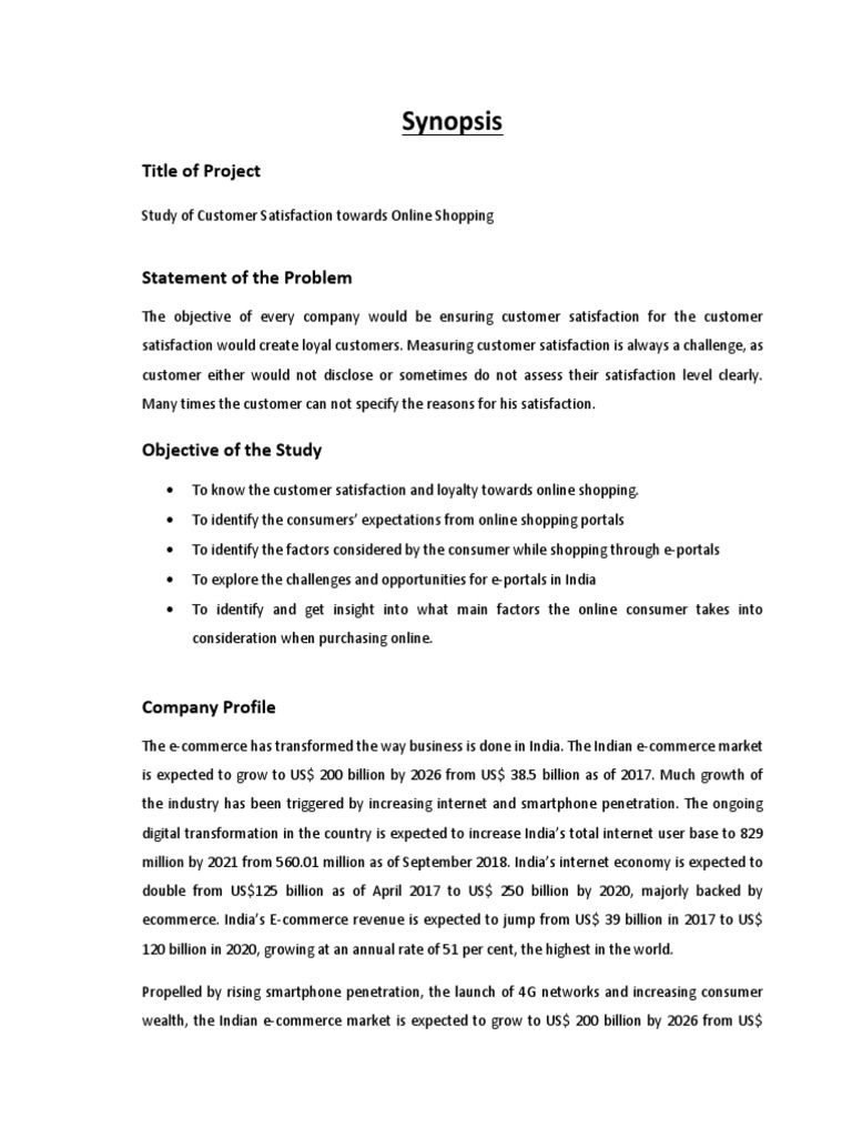 MBA Synopsis Marketing | PDF | E Commerce | Online Shopping