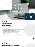 Post-Crisis Experienc E