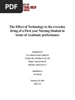 The Effect of Technology To The Everyday Living of A First Year Nursing Student in Terms of Academic Performance