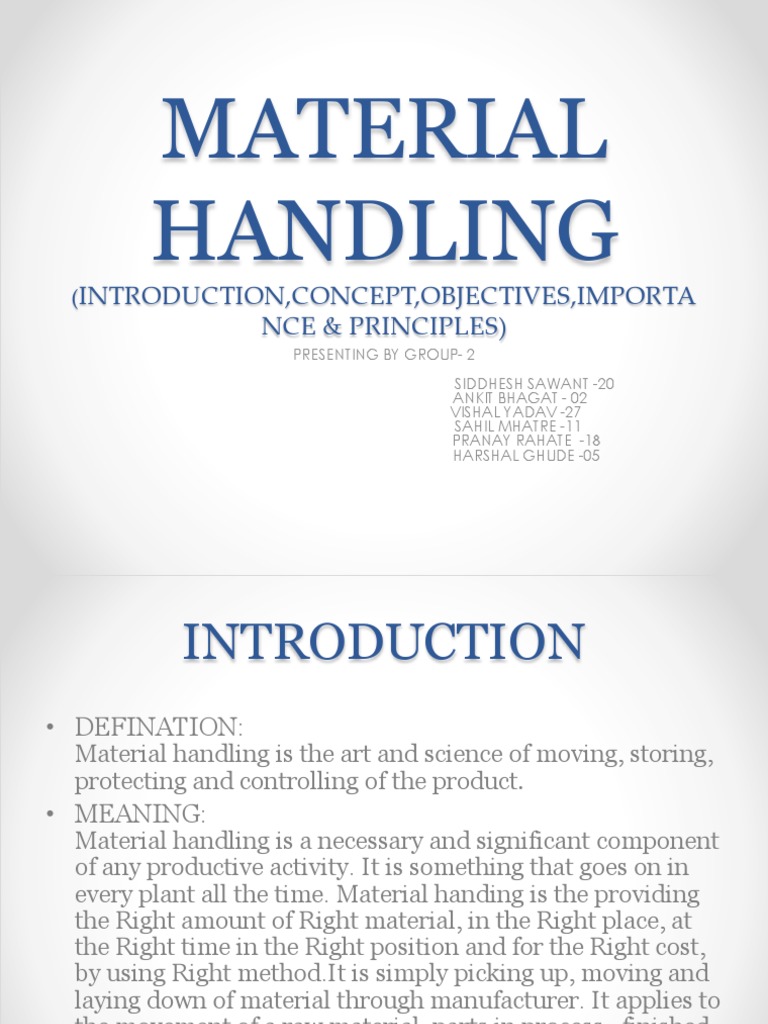Material Handling 1 | PDF | Industries | Business Process
