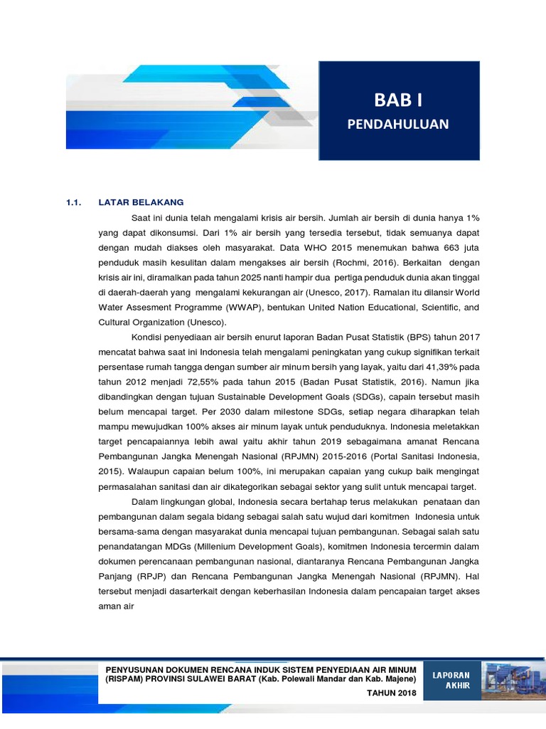 Rencana Induk RISPAM Sulawesi Barat | PDF