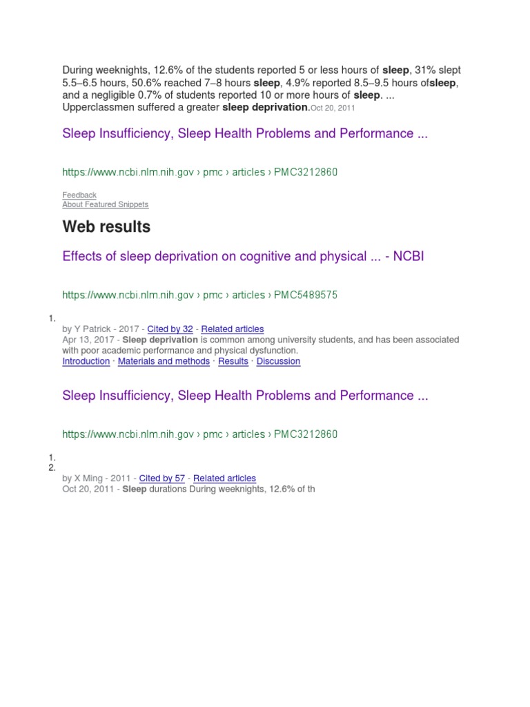 Sleep Patterns and Academic Impact | PDF