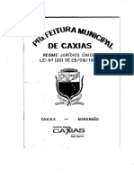 Lei Municipal #1.261 - 1993 - Estatuto Jurídico Único Do Servidor Do Município de Caxias - MA